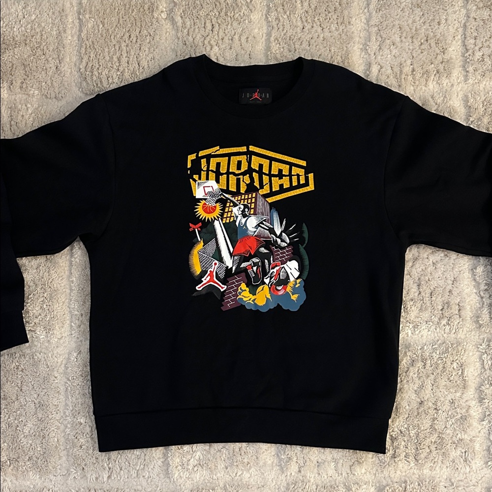 Jordan Black Sweater with Graphic Design